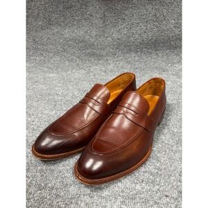 Beckett Simonon Loafers Mens 11.5 Brown Leather Cohen Dress Shoes Luxury